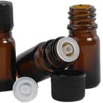 Amber Glass Essential Oil Sample Bottles Vials with Orifice and Cap for Perfume Aromatherapy Container.