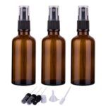 Amber Glass Spray Bottles for Essential Oils, Small, Travel, Mini, Empty, Fine Mist, for Facial, Cosmetic, Perfume, Hair Care, Room, Refillable, Leakproof, UV Protection.