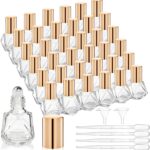 Essential Oil Roller Bottles, Empty Roll On Bottle, Glass Polygonal Roller Ball Applicator, Perfume Vials with Stainless Steel Roller Ball for Travel.